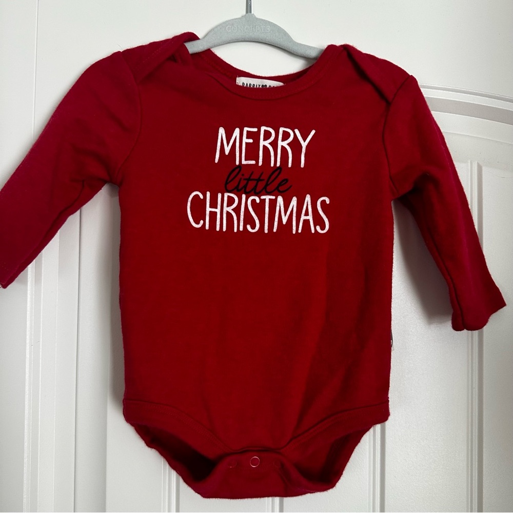 Rabbit + Bear Christmas Onesie - 6-9 Months